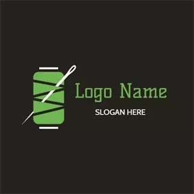 Bin Logo Columniform Bobbin and Needle logo design