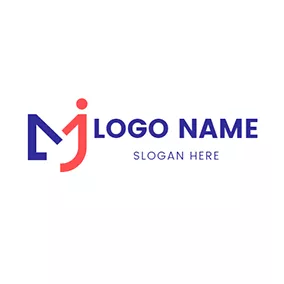 Pink Logo Combination Human Letter M J logo design