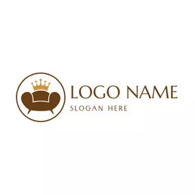 家具ロゴ Comfortable Brown Sofa Furniture logo design