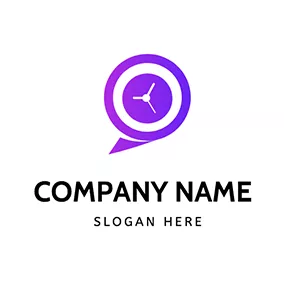 Communicate Logo Comma Chat Icon Time logo design
