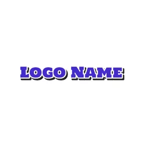 Font Logo Common Outlined Blue Font Style logo design