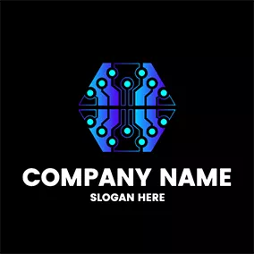 IT Logo Complex Circuit Structure Informatica logo design