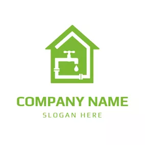 Green Logo Complicated Plumbing System logo design