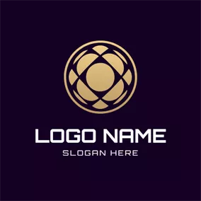 Golden Logo Complicated Semicircle and Circle logo design