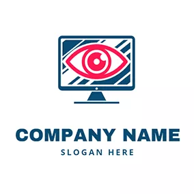 監控 Logo Computer Eye Monitor logo design
