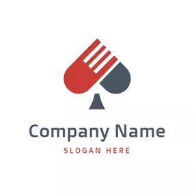 Unterhaltung Logo Conjoint Red and Gray Ace Icon logo design