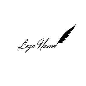 Feather Logo Cool Text Feather Signature logo design