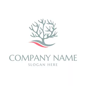 Pink Logo Creative and Simple Gray Coral logo design