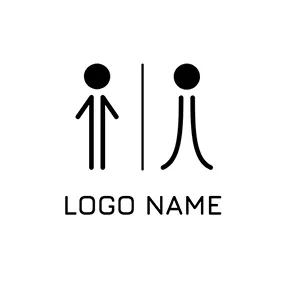 クリエイティブなロゴ Creative Figure and Toilet logo design
