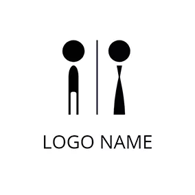 廁所logo Creative Human Figure Toilet logo design