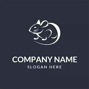倉鼠logo Creative Line and Rat logo design