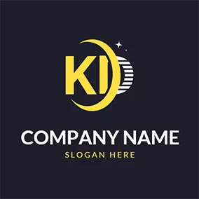 D K Logo Crescent Overlay Letter K D logo design