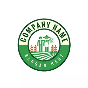 Cooperation Logo Cropland Plant Happy Farmer logo design