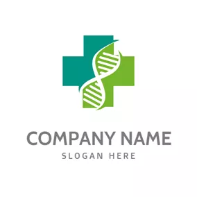 Genome Logo Cross and Dna Structure logo design