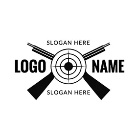 Logótipo Caçador Cross Guns and Target logo design