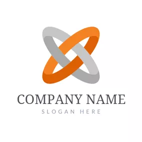 Connected Logo Cross Orange and Gray Circle logo design