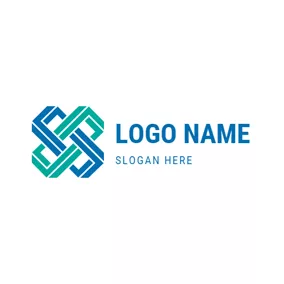 ブロックチェーン　ロゴ Cross Rectangle and Chain logo design