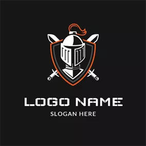 Logótipo De Jogo Cross Sword and Barbarian Knight logo design