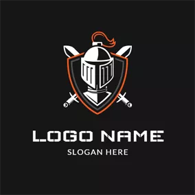 Logo Roi Cross Sword and Barbarian Knight logo design