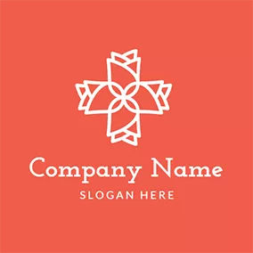 Corporate Logo Cross White and Red Rose logo design