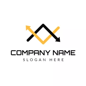 Stock Logo Crossed Black and Yellow Arrow logo design