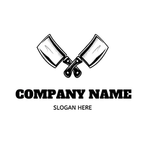 Crossed Logo Crossed Knifes Chopping logo design