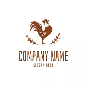 Logótipo De Agricultura Crowing Cock and Farm logo design