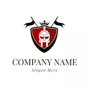 Brave Logo Crown and Imperatorial Warrior Badge logo design