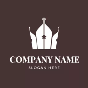Classy Logo Crown and Pen Point logo design