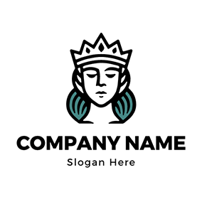 Logo De Communication Crown Queen Face Culture logo design