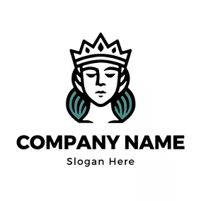 Design Logo Crown Queen Face Culture logo design