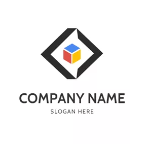 Code Logo Cube and Code Symbol logo design