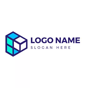 Green Logo Cube Square 3D Advertising logo design