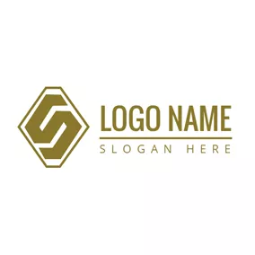 アルファベットロゴ Cubic Brown Letter S logo design