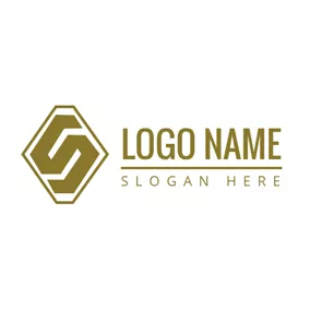 Logotipo De Alfabeto Cubic Brown Letter S logo design