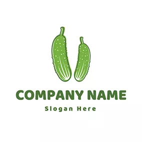 Eating Logo Cucumber Vegetable logo design