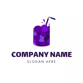 奶昔 Logo Cup and Mulberry Juice logo design