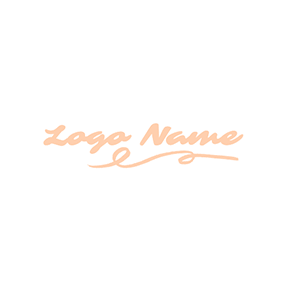 Pink Logo Curve Line Simple Signature logo design