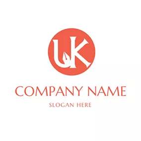 Logotipo U Curve Pen Circle Letter U K logo design