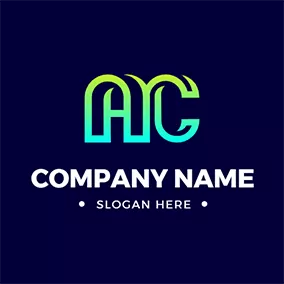 Ac Logo Curve Soft Unique Letter A C logo design