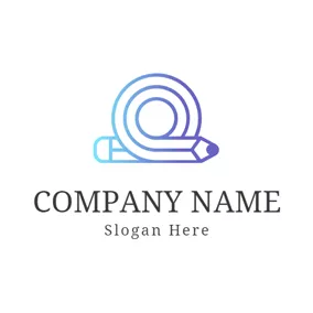 Application Logo Curving Blue Pencil logo design