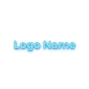 Glow Logo Cute and Mellow Blue Cool Text logo design