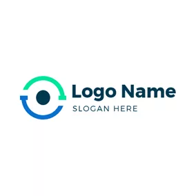 Cut Logo Cute and Simple Green and Blue Circle logo design