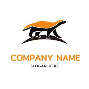 獾 Logo Cute and Walking Honey Badger logo design