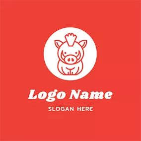 Adorable Logo Cute Cartoon Boar Design logo design