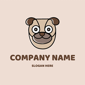Logótipo Cão Cute Cartoon French Bulldog logo design