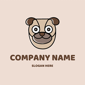 可愛 Logo Cute Cartoon French Bulldog logo design