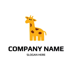 Design Logo Cute Cartoon Giraffe logo design