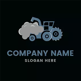 Farming Logo Cute Cartoon Harvester logo design