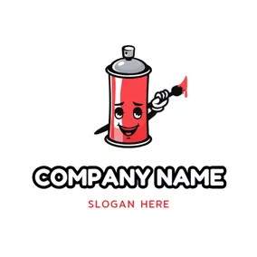 Advertising Logo Cute Cartoon Paint Bucket logo design
